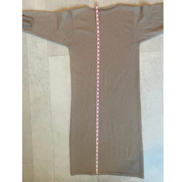 Cashmere Midi Dress Beige Cream Neutral Size M - Picture 5 of 9